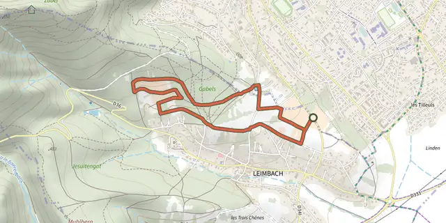 The Sentier viticole du Gottelstal track on the IGN map