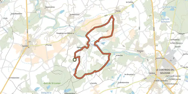 Tracé de Entre Vignobles et Forêts sur la carte OpenTopoMap