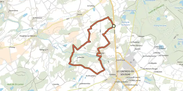 Tracé de Circuit de la Gendronnière sur le Plan IGN