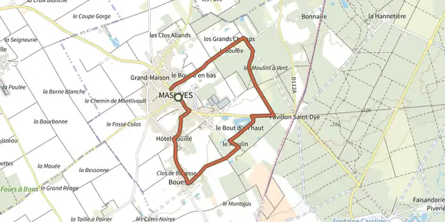 The Chemin du moulin track on the IGN map