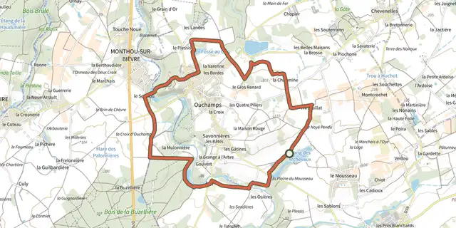 Tracé de Circuit de la Chaumine sur le Plan IGN