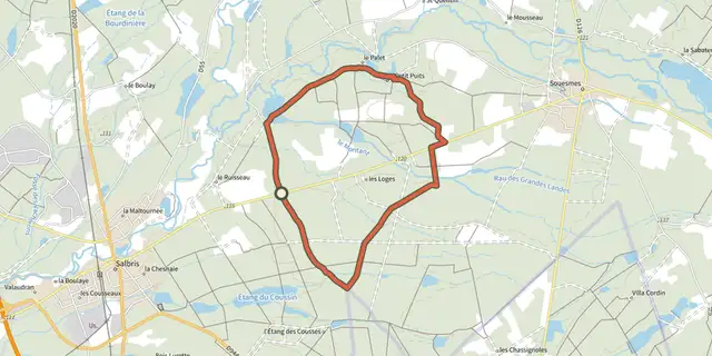 Tracé de Circuit de Rivaulde sur le Plan IGN