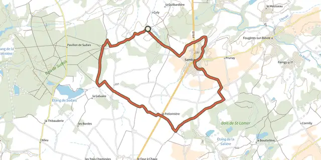 The Entre plaine et forêt track on the IGN map
