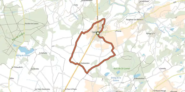 The À travers le vignoble track on the IGN map