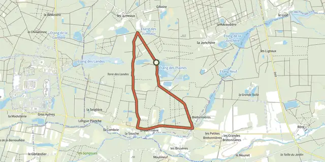 Tracé de Circuit des Landes sur le Plan IGN