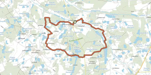 The Les Rouzières track on the IGN map