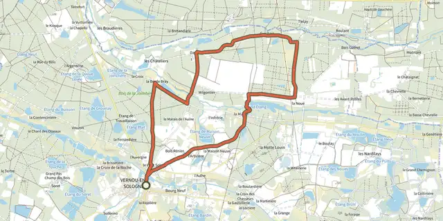 The La Noue track on the IGN map