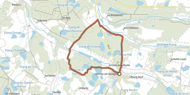 The La rue du Bois track on the IGN map