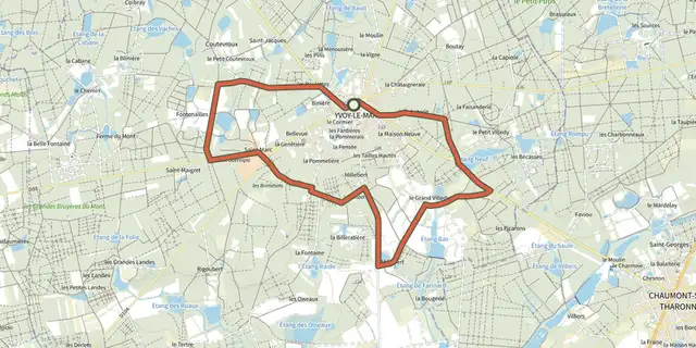 Tracé de Le Grand Villedy sur le Plan IGN