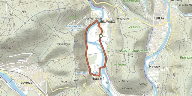 The La Plaine de Tournavaux track on the IGN map