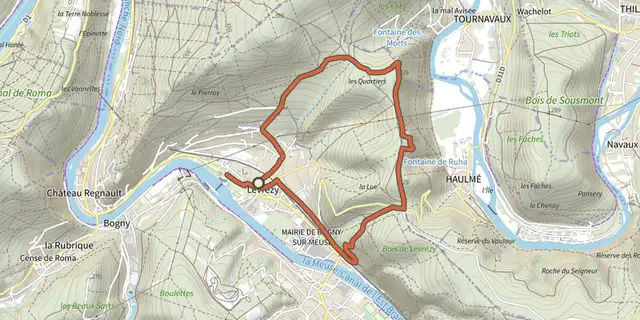 The Promenade du Liry track on the IGN map