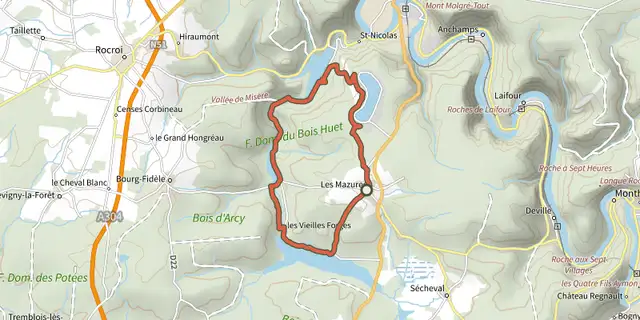 Tracé de Circuit de la Route Martin sur le Plan IGN