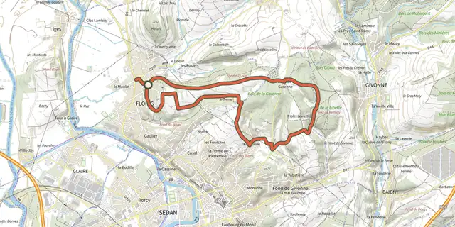 The La Marche de la Division Margueritte track on the IGN map