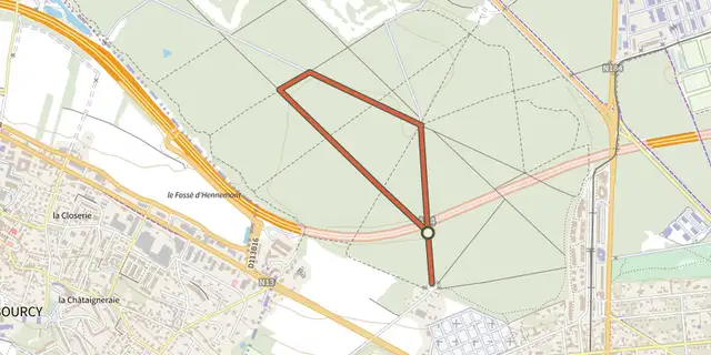 The Sentier de l’Etoile de Beaumont track on the IGN map