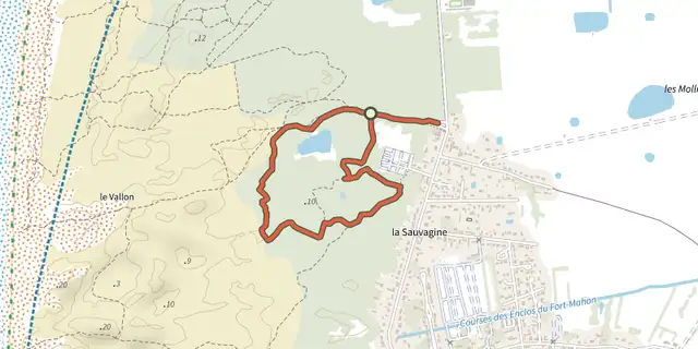 The Sentier des Dunes de l'Authie track on the IGN map