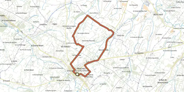 Tracé de Circuit des Boutons d'Or sur le Plan IGN