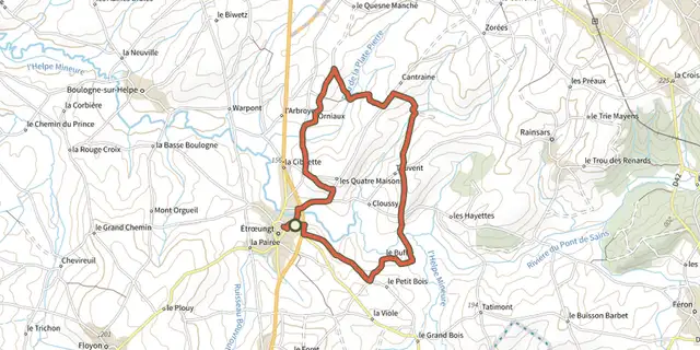 The Sentier du Buffle track on the IGN map