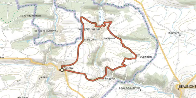 Tracé de Circuit de la Hante sur le Plan IGN