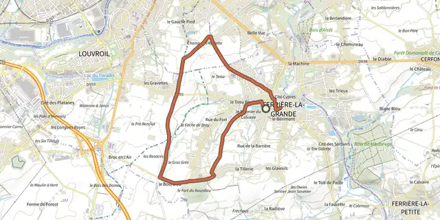 Tracé de Sentier de l'Octroi sur la carte OpenTopoMap