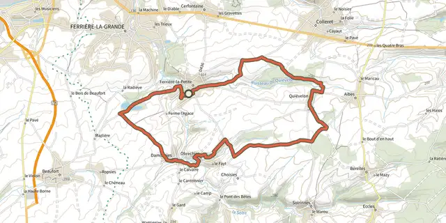 The Circuit des Quatres Eglises track on the IGN map