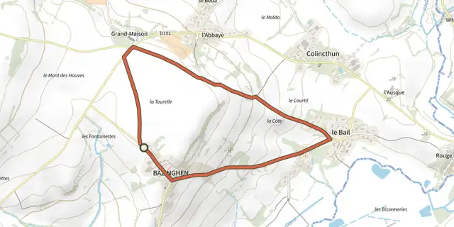 The Les Tourelles track on the OpenTopoMap map