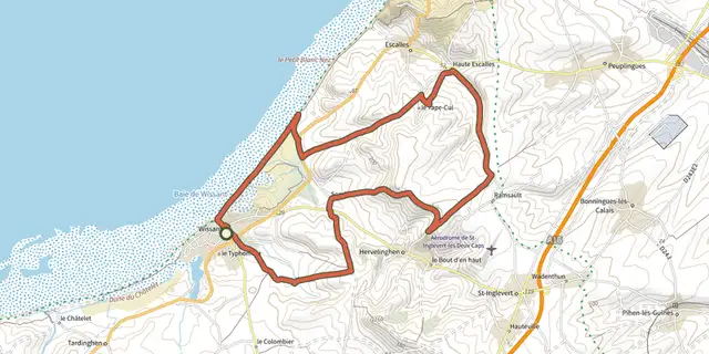 The Sentier du Cap Blanc Nez track on the IGN map