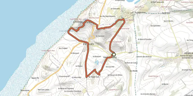 Tracé de Les Balcons d'Escalles sur le Plan IGN