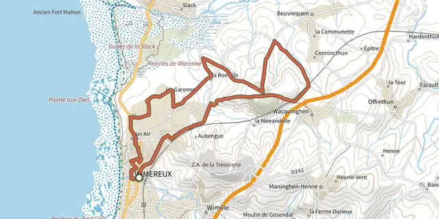 The Le Mont Duez track on the IGN map