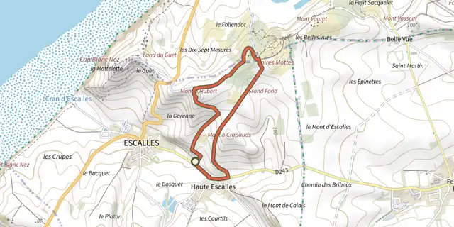 Tracé de Les Noirs Mottes sur le Plan IGN