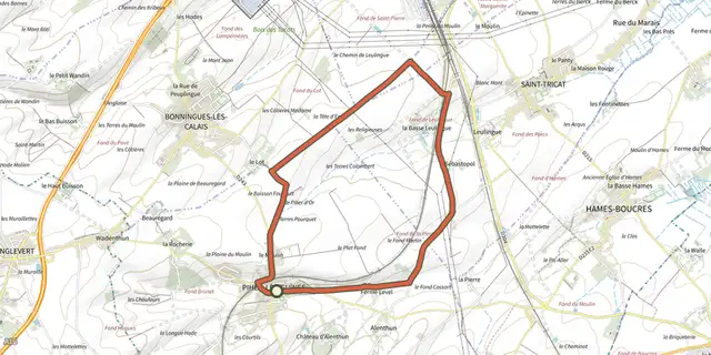 The Sentier des Crêtes track on the IGN map