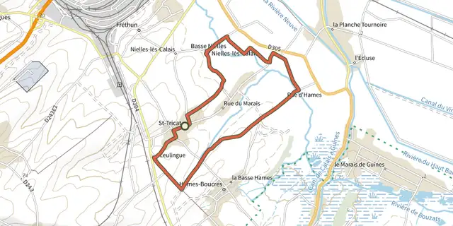 The Boucle des Marais track on the IGN map