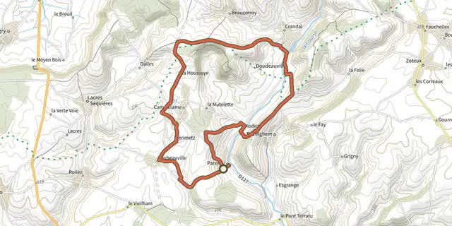 The Les Mottes Feodales track on the IGN map