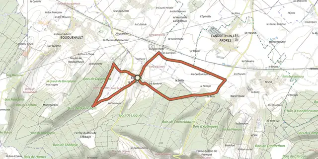 Tracé de Sentier des Ecottiers sur la carte OpenTopoMap