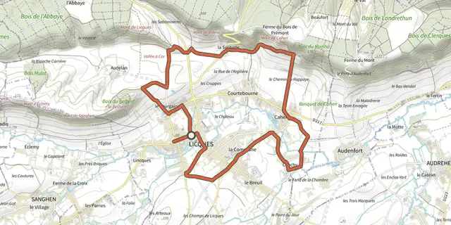 The Sentier du Cah-Licqu'Co track on the IGN map