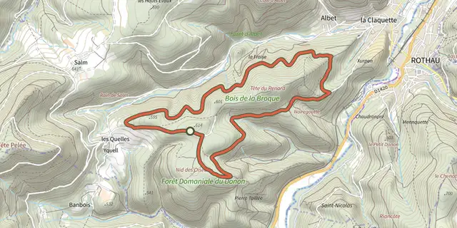 The Sentier de la Poésie track on the IGN map
