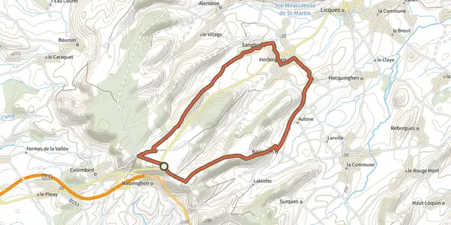 The Sentier de la Garenne track on the IGN map