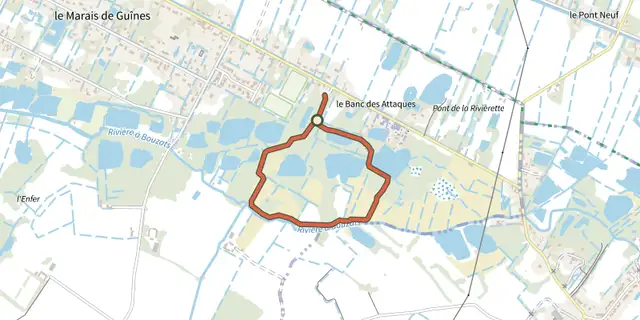 The Sentier des Têtards track on the IGN map