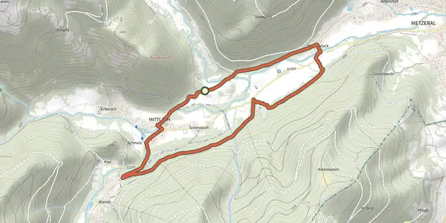 The Sentier du Lièvre track on the IGN map