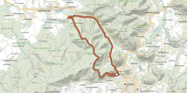 The La source du loups track on the IGN map