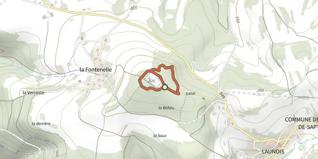 The Sentier de la Cote 627 track on the IGN map