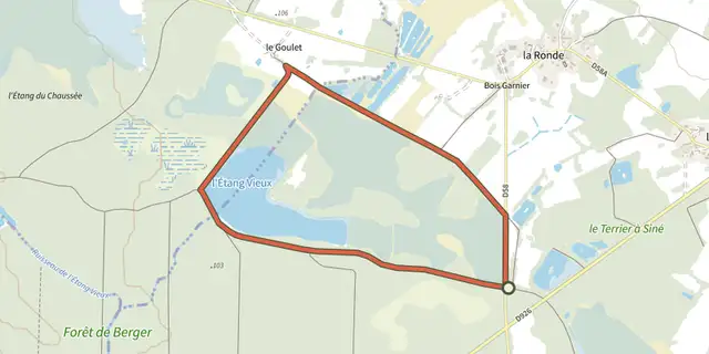 The Luxuriances marécageuses track on the IGN map