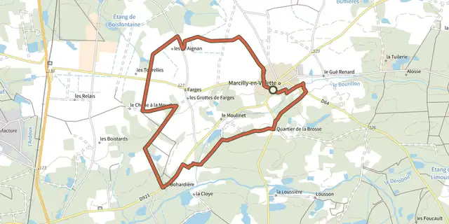 Tracé de Circuit de la Gaulette sur le Plan IGN