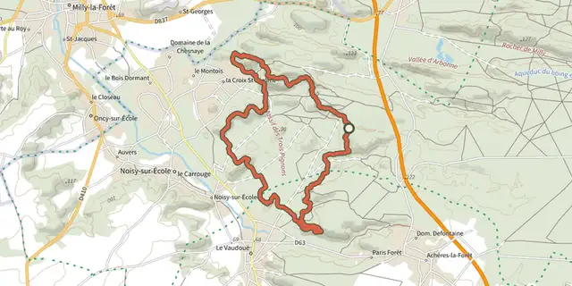 Tracé de Circuit des 25 bosses sur le Plan IGN