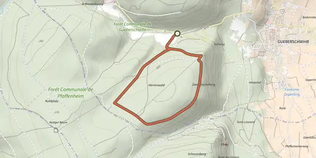 Tracé de Promenade circulaire des Ecoliers sur la carte OpenTopoMap
