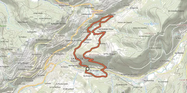 The Sentier du Textile track on the IGN map