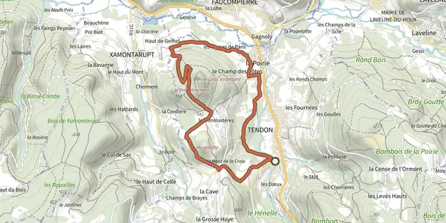 The Circulaire du Viramont track on the IGN map