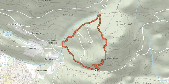 Tracé de Circulaire des Moines sur le Plan IGN