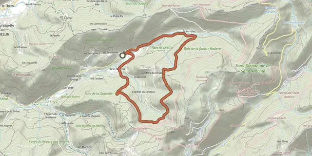 Tracé de La Chapelle Saint-Blaise sur le Plan IGN