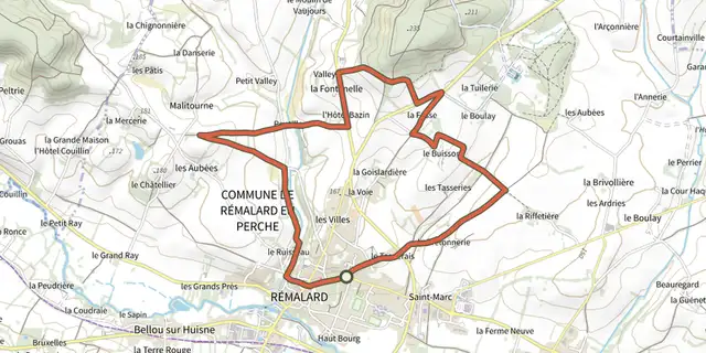 The Nobles logis (Rémalard - circuit court) track on the IGN map
