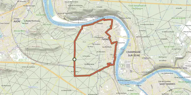 The Seine, Murs et Forêt track on the IGN map
